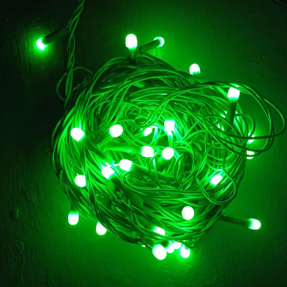 Mirchi 10 Meter Waterproof LED Dhoom Decorative String Rice Lights Decoration Mirchi Lights- Green.webp