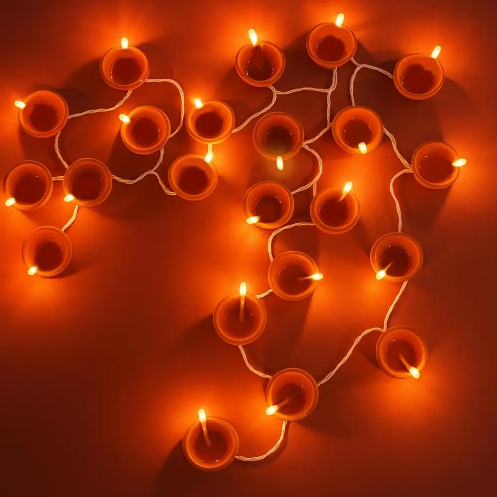Led String Lights – 4 Meter 14 Warm Yellow Leds Diwali