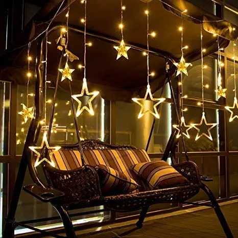 Curtain Lights Lights for Decor for 12 Led bulb, 9 Ft, Star Led 