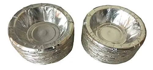 5 Inch Silver Paper Dona  Disposable for Events & Prasad