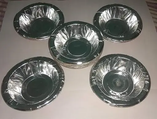 4 Inch Silver Paper Dona 90ml Disposl for Prasad